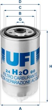 UFI 24.H2O.00 - Degvielas filtrs autodraugiem.lv