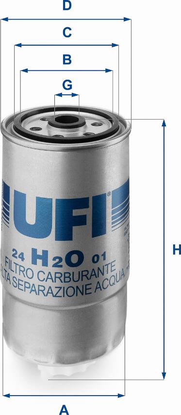 UFI 24.H2O.01 - Degvielas filtrs autodraugiem.lv
