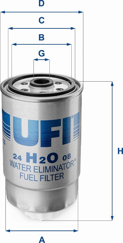 UFI 24.H2O.08 - Degvielas filtrs autodraugiem.lv
