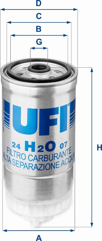 UFI 24.H2O.07 - Degvielas filtrs autodraugiem.lv