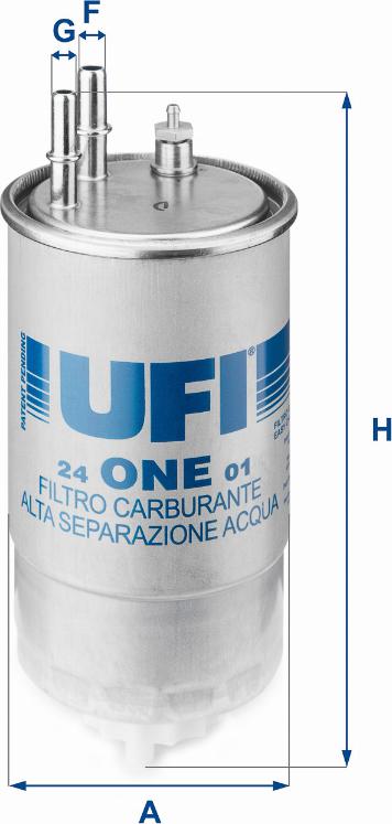 UFI 24.ONE.01 - Degvielas filtrs autodraugiem.lv
