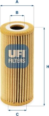 UFI 25.067.00 - Eļļas filtrs autodraugiem.lv