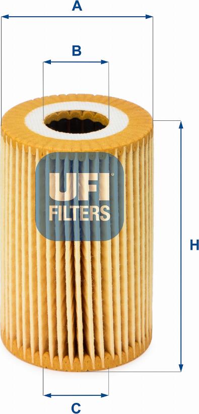 UFI 25.014.00 - Eļļas filtrs autodraugiem.lv