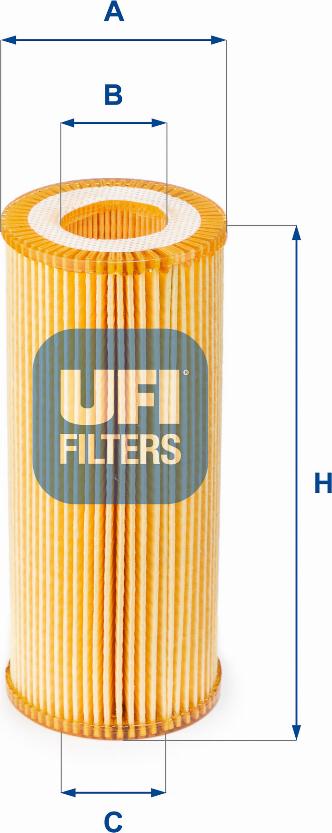 UFI 25.080.00 - Eļļas filtrs autodraugiem.lv