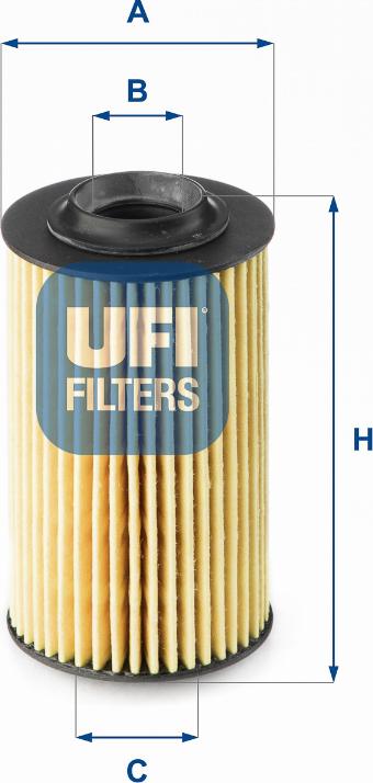 UFI 25.163.00 - Eļļas filtrs autodraugiem.lv