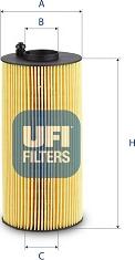 UFI 25.240.00 - Eļļas filtrs autodraugiem.lv