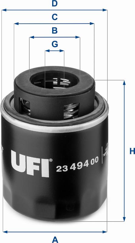UFI 23.494.00 - Eļļas filtrs autodraugiem.lv