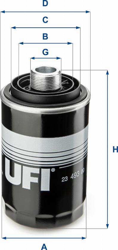 UFI 23.493.00 - Eļļas filtrs autodraugiem.lv