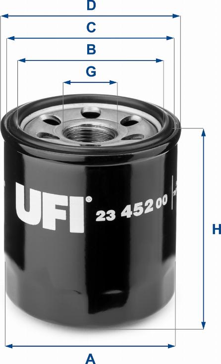 UFI 23.452.00 - Eļļas filtrs autodraugiem.lv