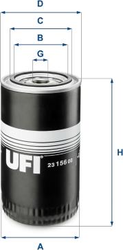 UFI 23.156.00 - Eļļas filtrs autodraugiem.lv