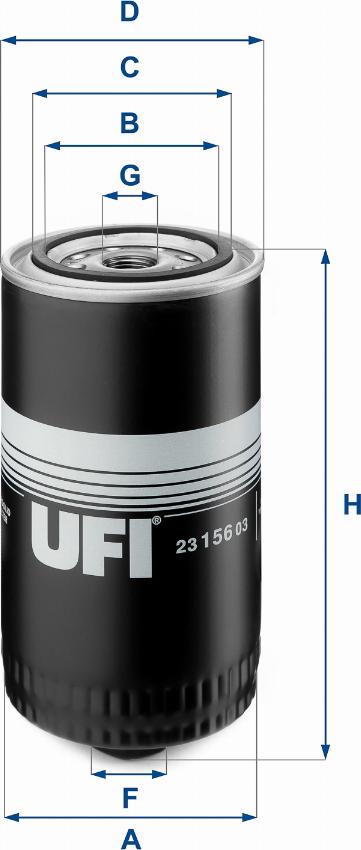 UFI 23.156.03 - Eļļas filtrs autodraugiem.lv