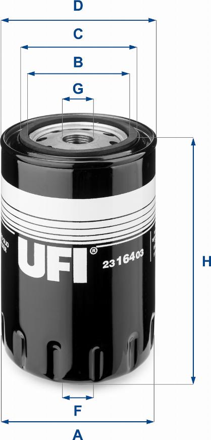 UFI 23.164.03 - Eļļas filtrs autodraugiem.lv
