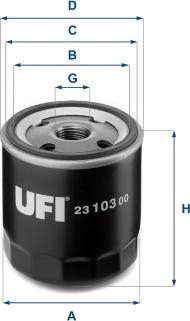 UFI 23.103.00 - Eļļas filtrs autodraugiem.lv