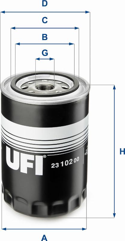 UFI 23.102.00 - Eļļas filtrs autodraugiem.lv