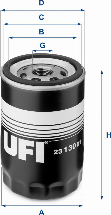 UFI 23.130.01 - Eļļas filtrs autodraugiem.lv