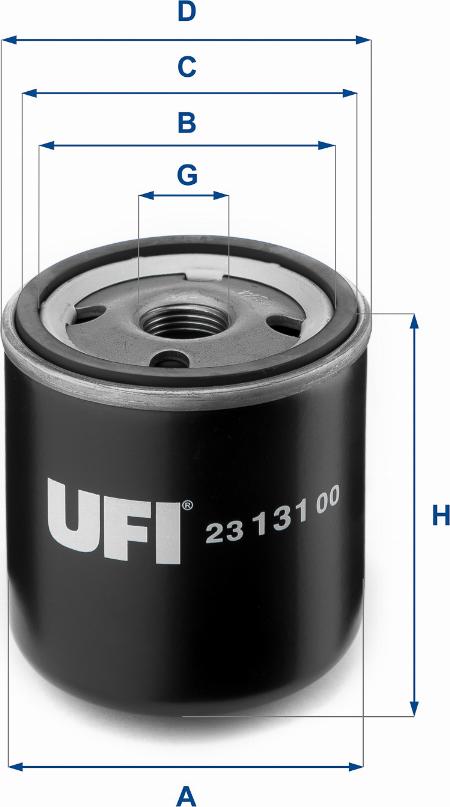 UFI 23.131.00 - Eļļas filtrs autodraugiem.lv