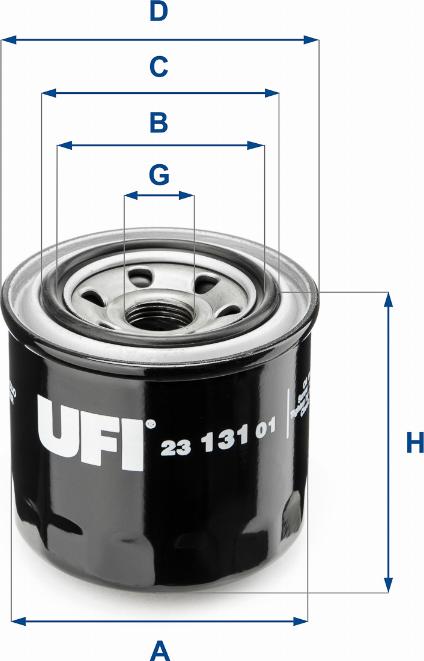 UFI 23.131.01 - Eļļas filtrs autodraugiem.lv