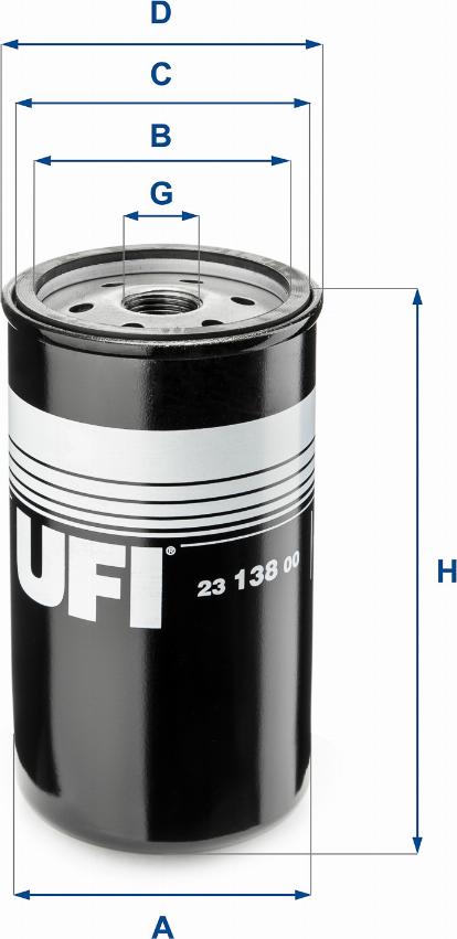 UFI 23.138.00 - Eļļas filtrs autodraugiem.lv
