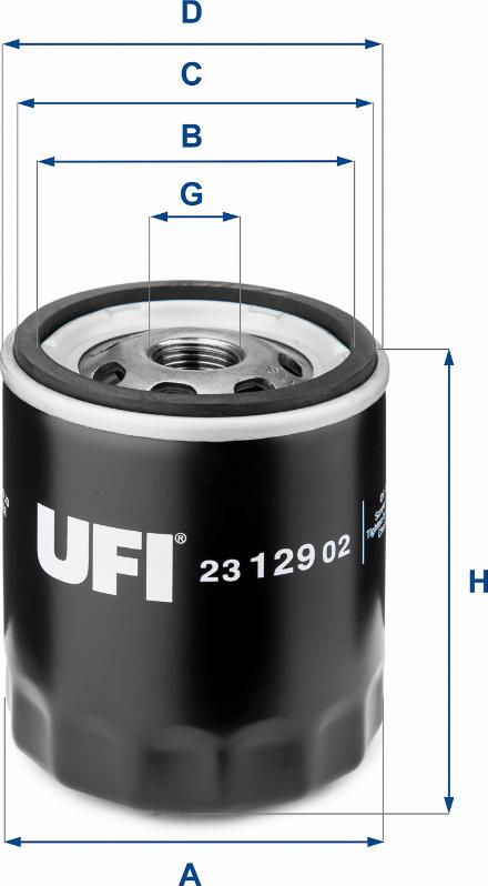 UFI 23.129.02 - Eļļas filtrs autodraugiem.lv
