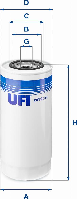 UFI 23.120.01 - Eļļas filtrs autodraugiem.lv