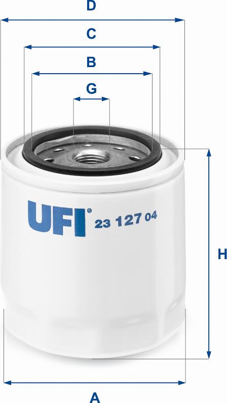 UFI 23.127.04 - Eļļas filtrs autodraugiem.lv