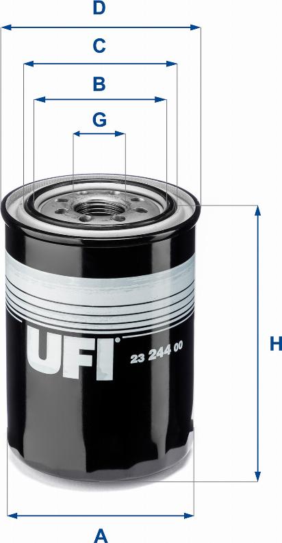 UFI 23.244.00 - Eļļas filtrs autodraugiem.lv