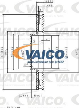 VAICO V20-40043 - Bremžu diski autodraugiem.lv