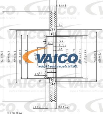 VAICO V20-40042 - Bremžu diski autodraugiem.lv