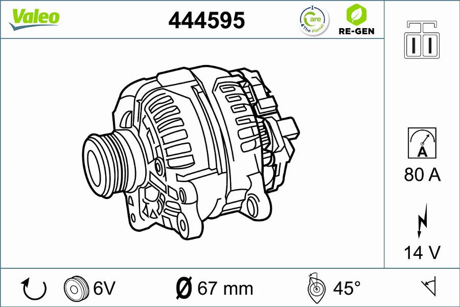 Valeo 444595 - Ģenerators autodraugiem.lv