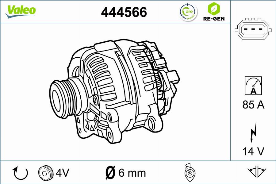 Valeo 444566 - Ģenerators autodraugiem.lv