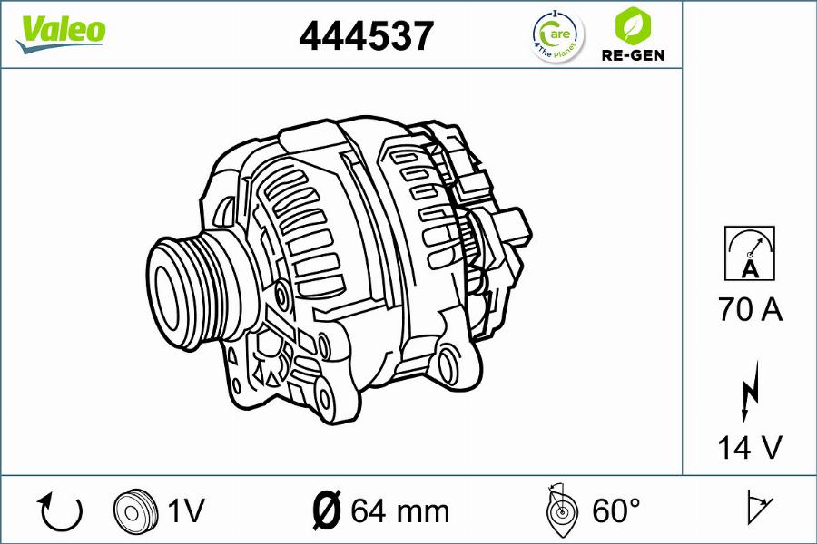 Valeo 444537 - Ģenerators autodraugiem.lv