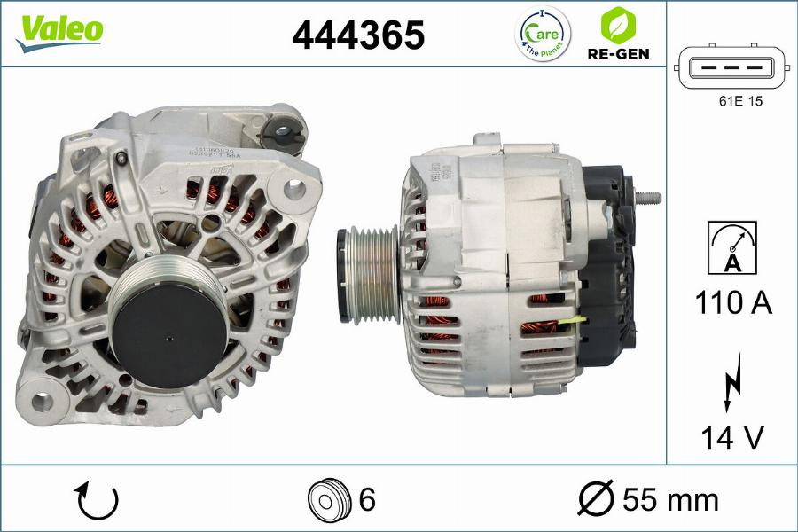 Valeo 444365 - Ģenerators autodraugiem.lv