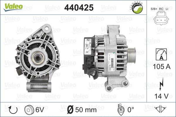 Valeo 440425 - Ģenerators autodraugiem.lv