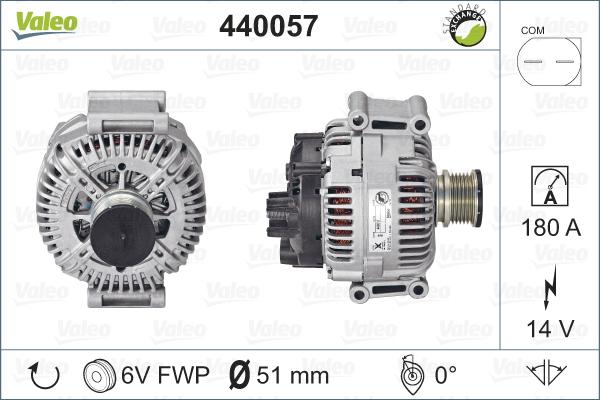 Valeo 440057 - Ģenerators autodraugiem.lv
