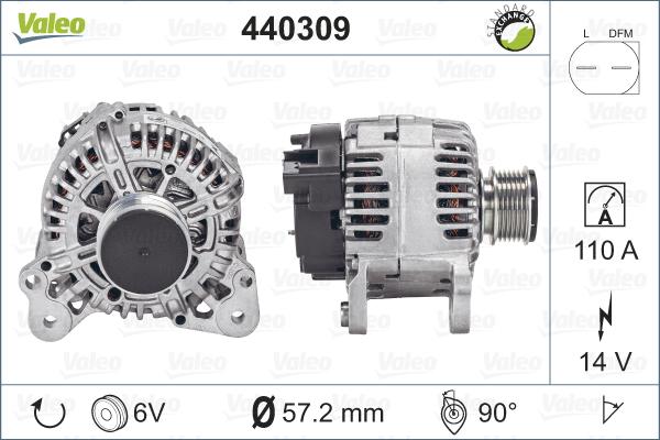 Valeo 440309 - Ģenerators autodraugiem.lv