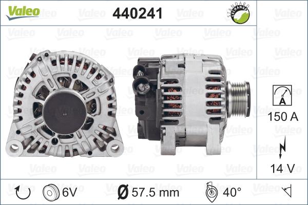 Valeo 440241 - Ģenerators autodraugiem.lv