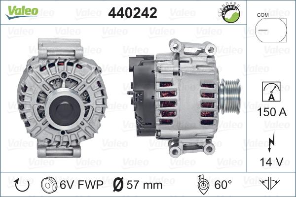 Valeo 440242 - Ģenerators autodraugiem.lv