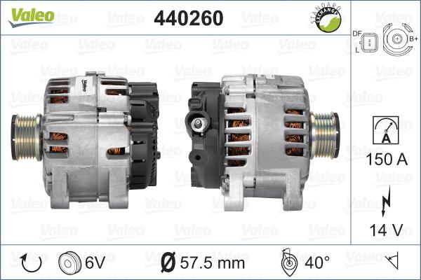 Valeo 440260 - Ģenerators autodraugiem.lv
