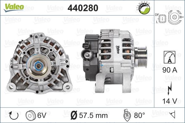 Valeo 440280 - Ģenerators autodraugiem.lv