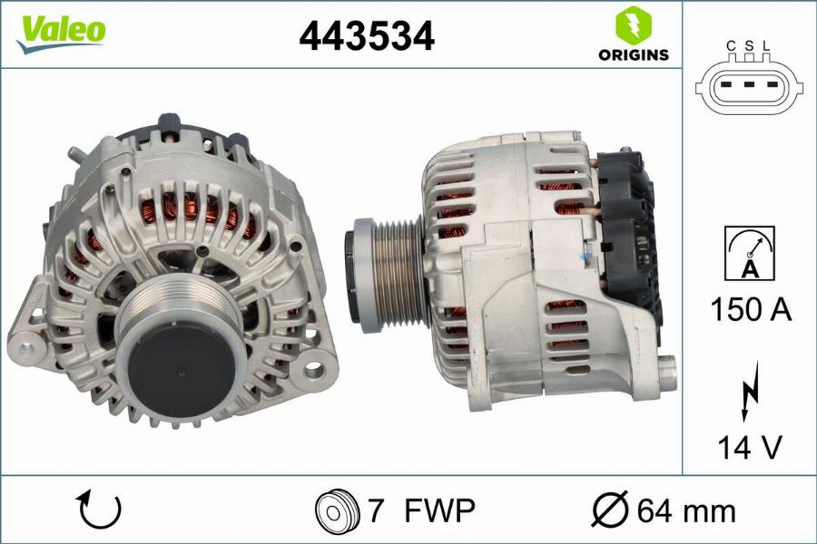 Valeo 443534 - Ģenerators autodraugiem.lv