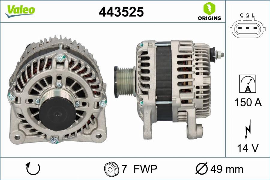 Valeo 443525 - Ģenerators autodraugiem.lv