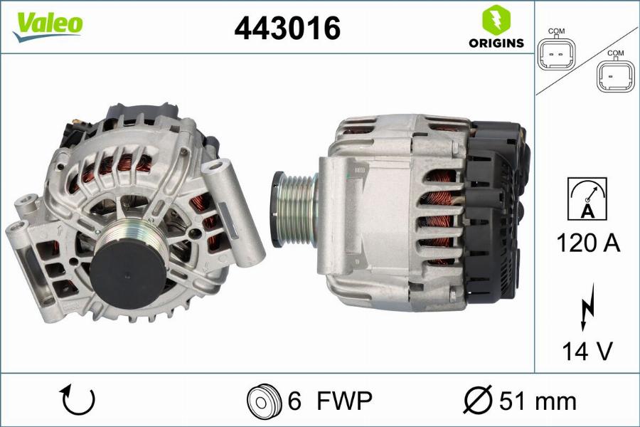 Valeo 443016 - Ģenerators autodraugiem.lv