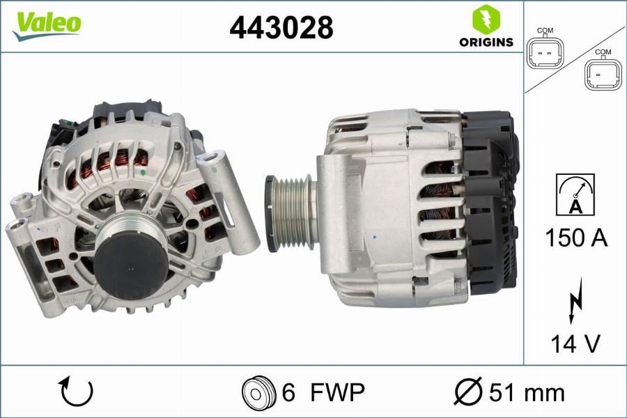 Valeo 443028 - Ģenerators autodraugiem.lv