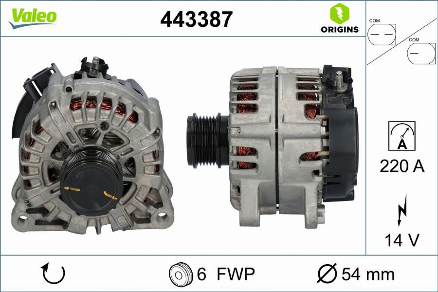 Valeo 443387 - Ģenerators autodraugiem.lv