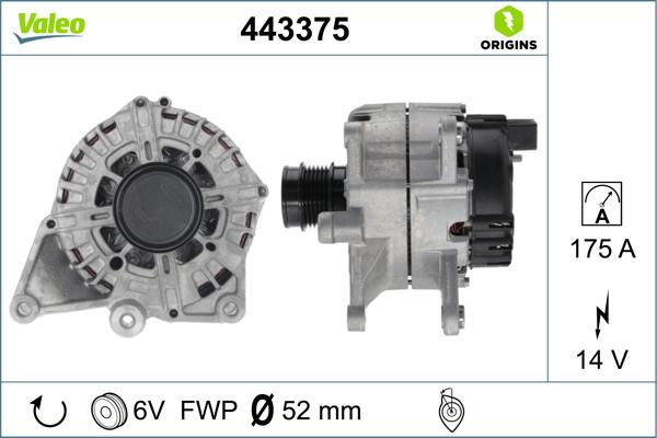 Valeo 443375 - Ģenerators autodraugiem.lv