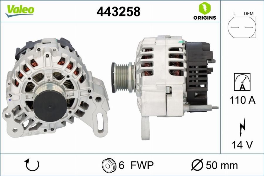 Valeo 443258 - Ģenerators autodraugiem.lv