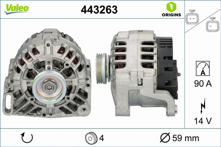 Valeo 443263 - Ģenerators autodraugiem.lv