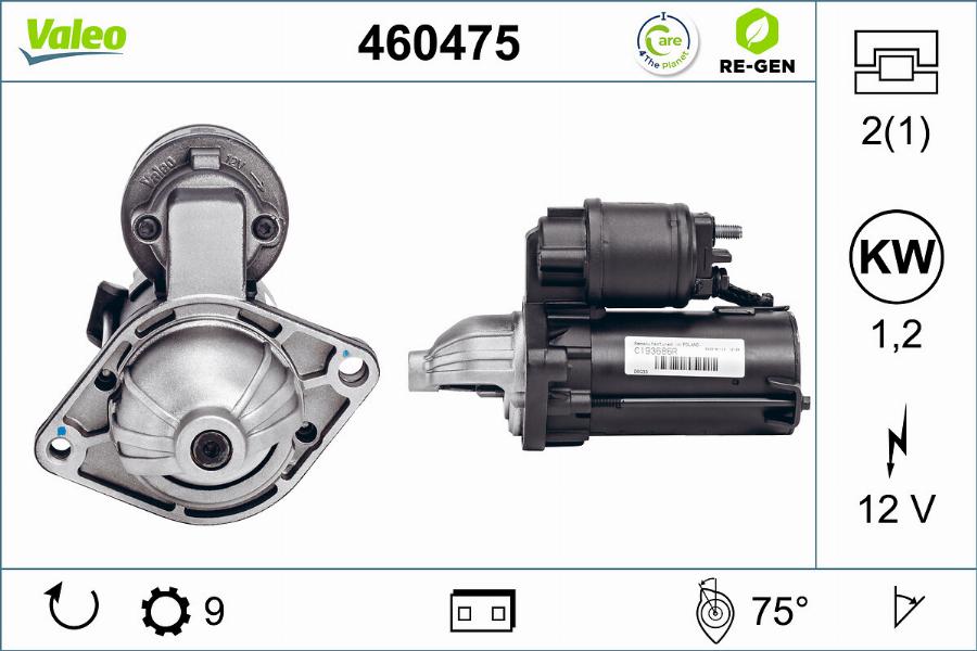 Valeo 460475 - Starteris autodraugiem.lv