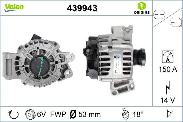 Valeo 439943 - Ģenerators autodraugiem.lv