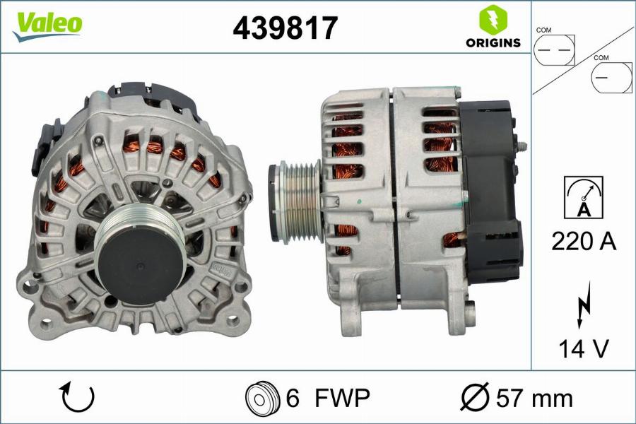 Valeo 439817 - Ģenerators autodraugiem.lv